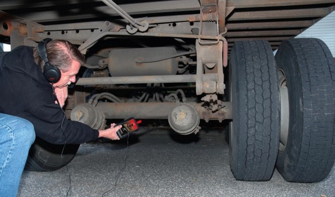 this image shows truck oil change in Los Angeles, California